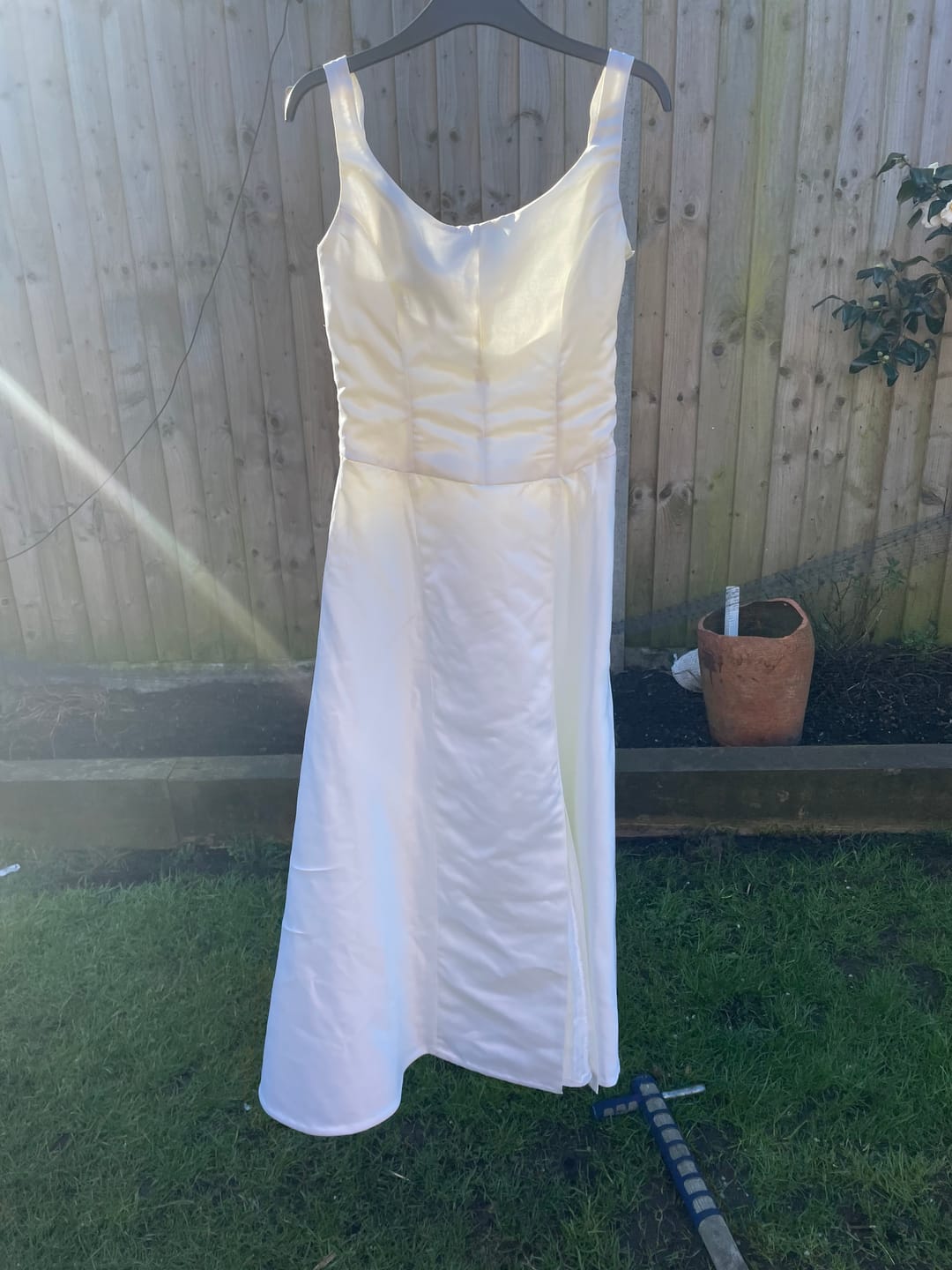 Customer photo review of Plain Duchess Satin Fabric