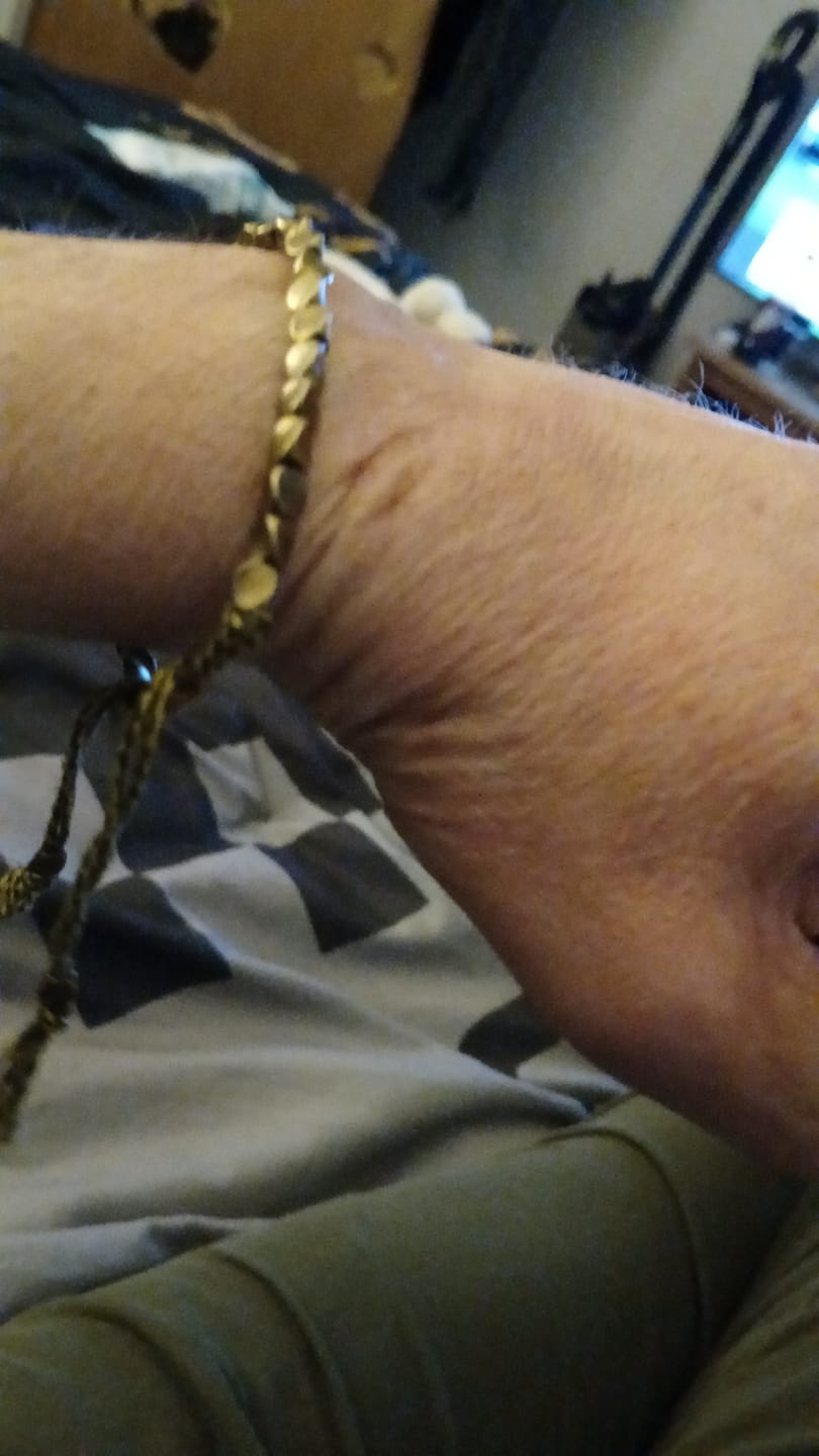 Customer photo review of Buddha Stones Tibetan Copper Beads Healing Luck Bracelet