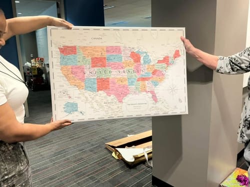 Customer photo review of Pinnable USA Journey Map • Multi-Colored