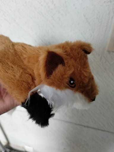 Customer photo review of Simulated Animal Stuffingless Plush Squeaky Dog Toy