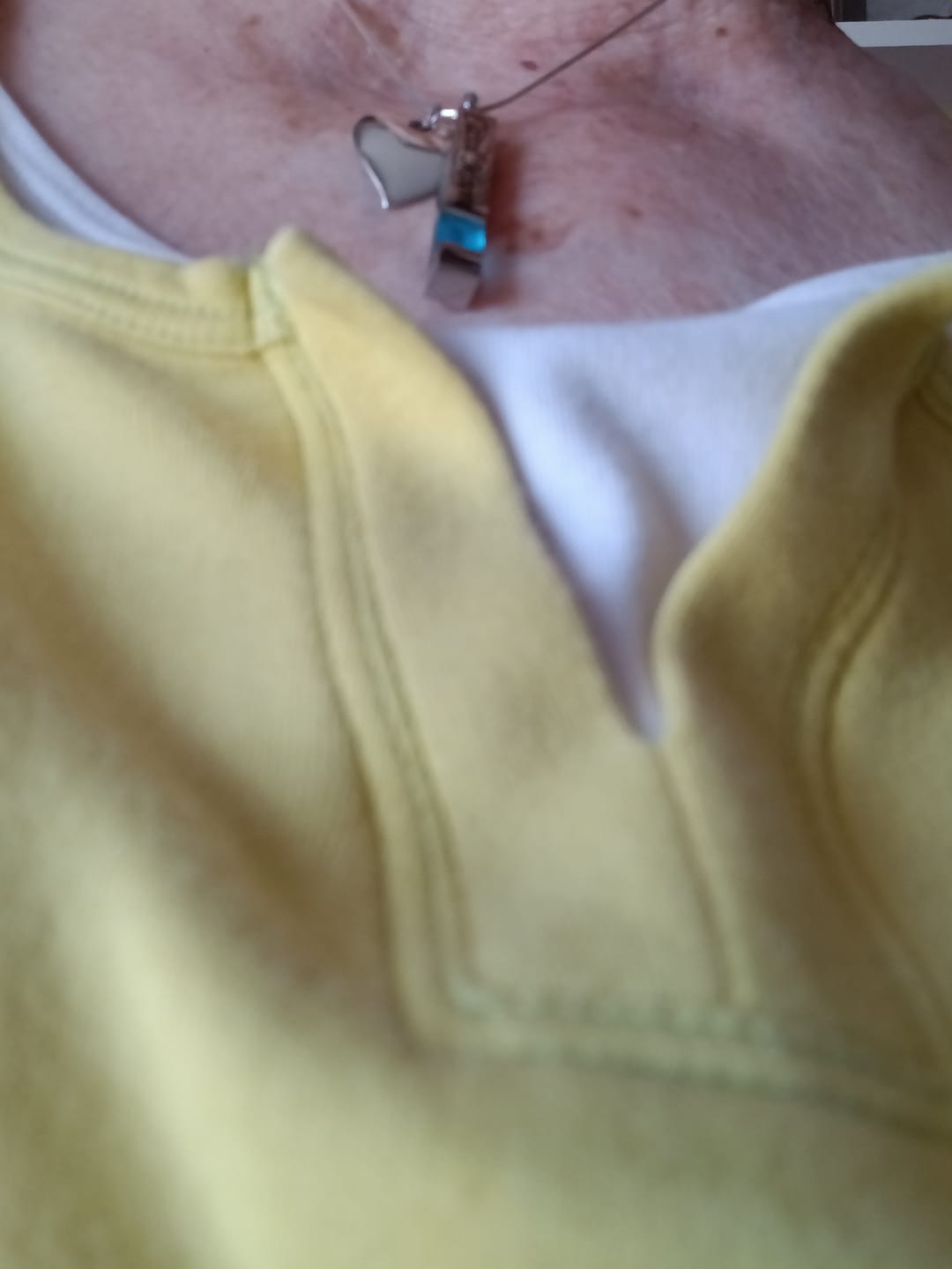 Customer photo review of Vertical Bar Birthstone Urn Necklaces for Ashes