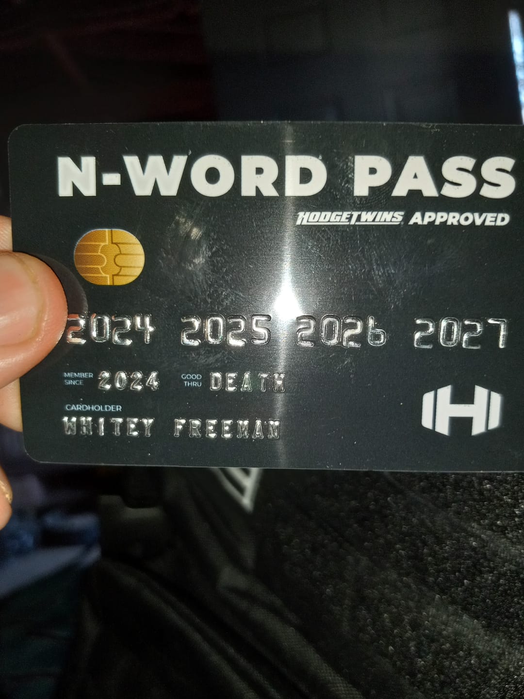 Customer photo review of N-Word Pass Card
