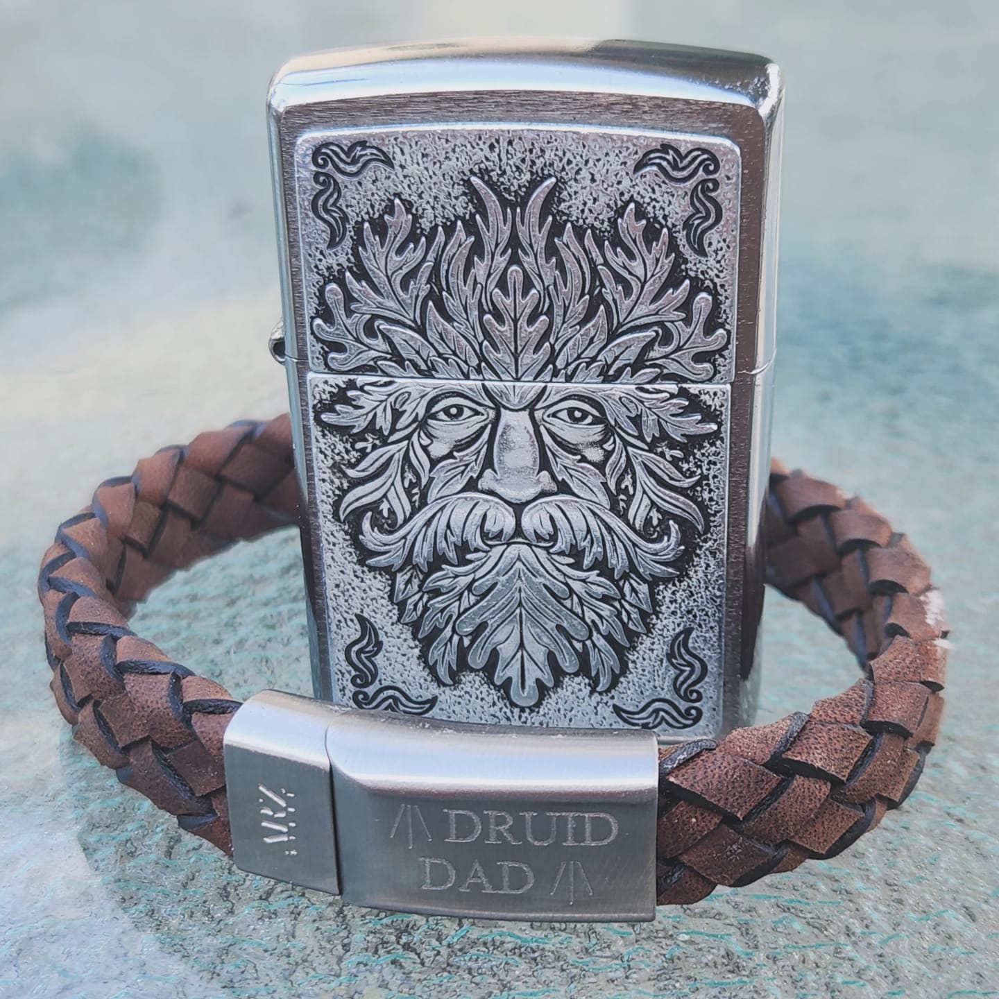 Customer photo review of 12mm Brown Leather Bracelet