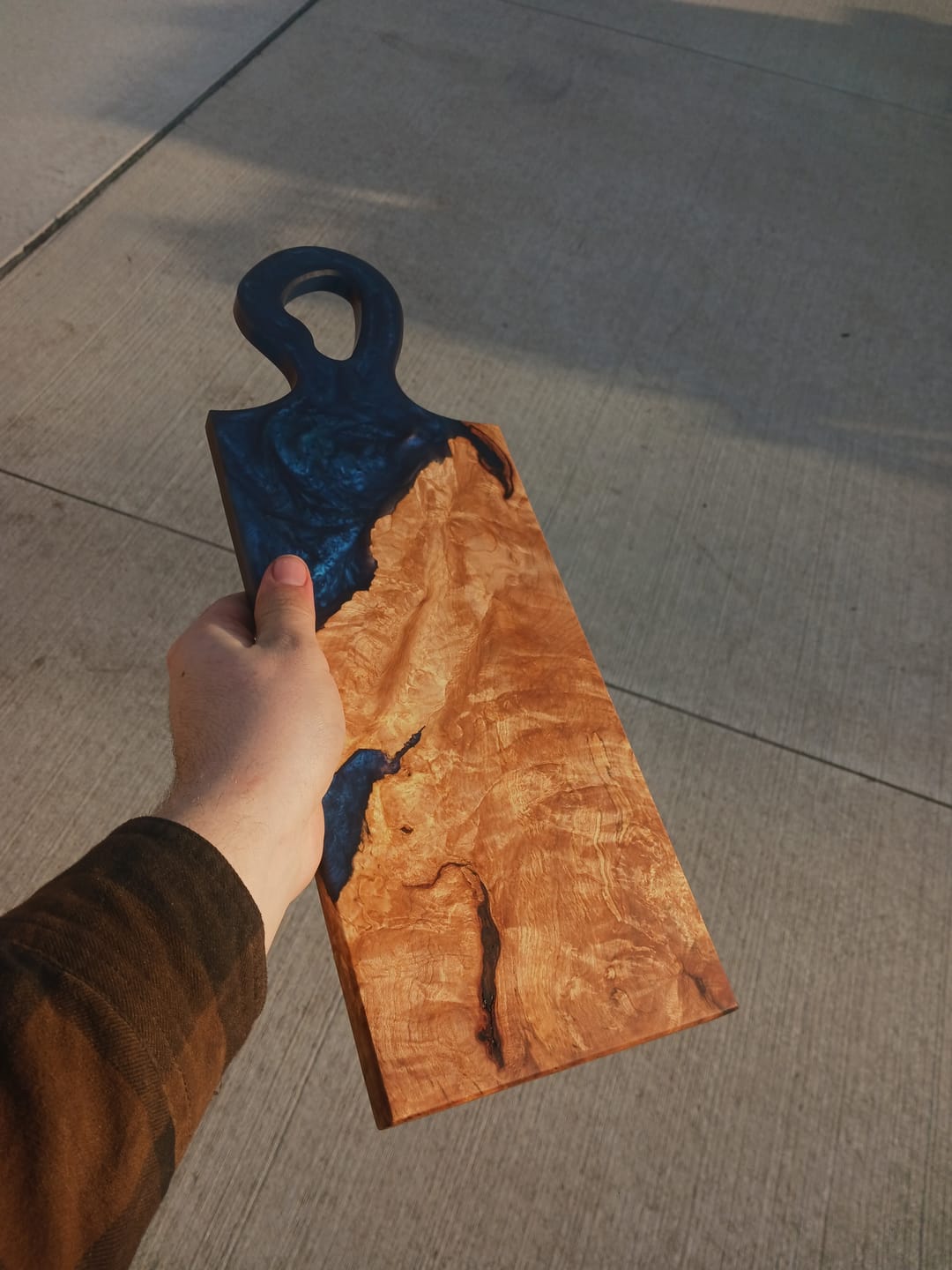 Customer photo review of 18x6.5x1" Small Organic Handle Charcuterie Board Silicone Mold