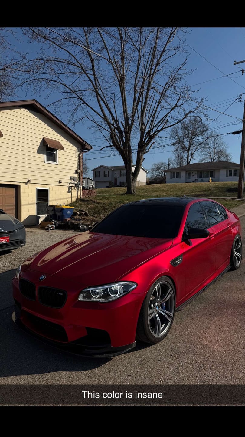 Customer photo review of Glossy Metallic Vampire Red Vinyl Wrap