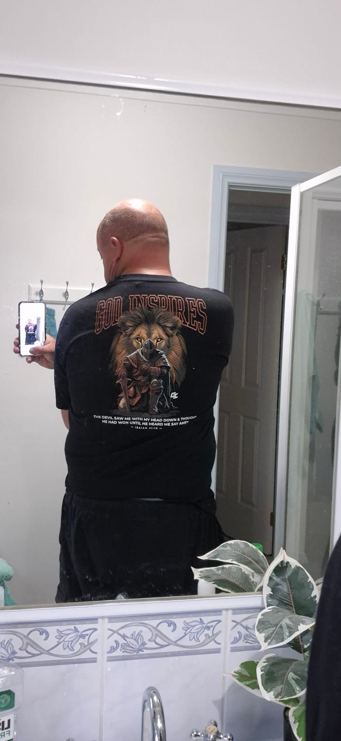 Customer photo review of Theophany 'Knight' Staple T-Shirt