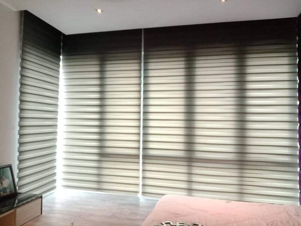 Customer photo review of Tisa Signature Light Filtering Zebra Blinds