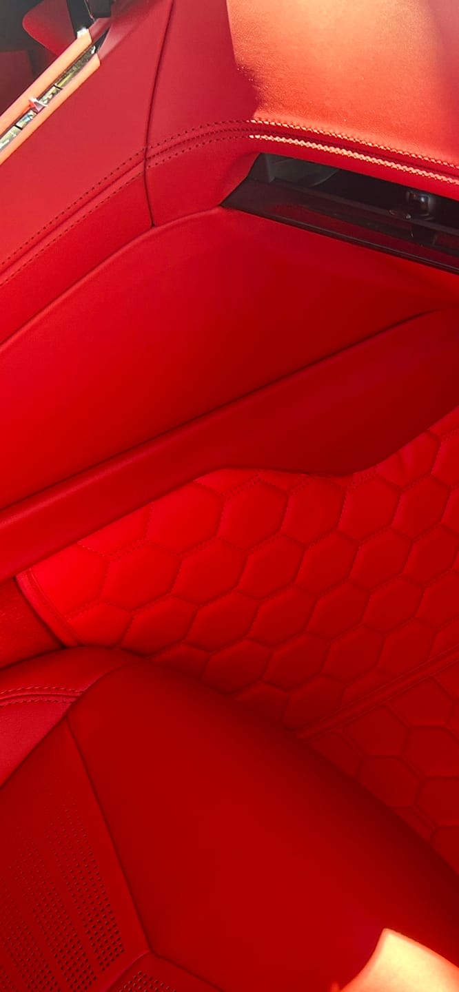 Customer photo review of Corvette C8 Honeycomb Leather Floor Mat