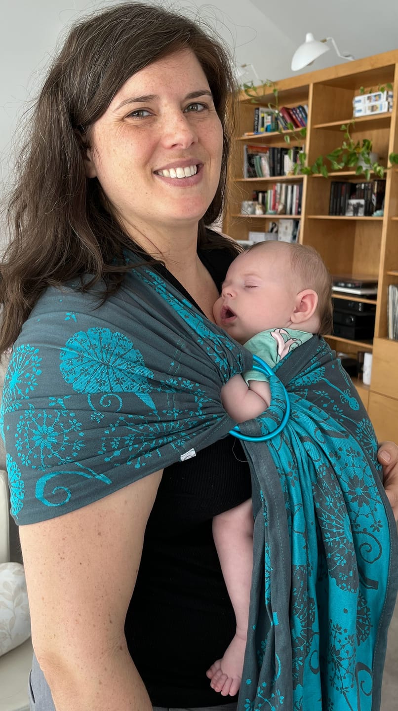 Customer photo review of Écharpe Ajustable Tissée (Ring Sling) | Dandelion Aqua