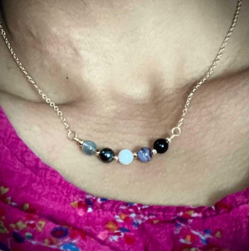 Customer photo review of Empath Protection Bar Necklace