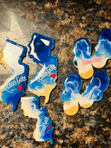 Customer photo review of Unfinished Wood Flip Flops Silhouette | DIY Summer Beach Craft Cutout | up to 46" DIY