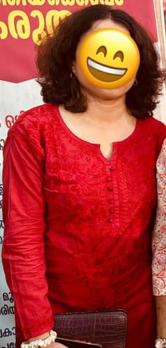 Customer photo review of Aafia Red Long Cotton kurta