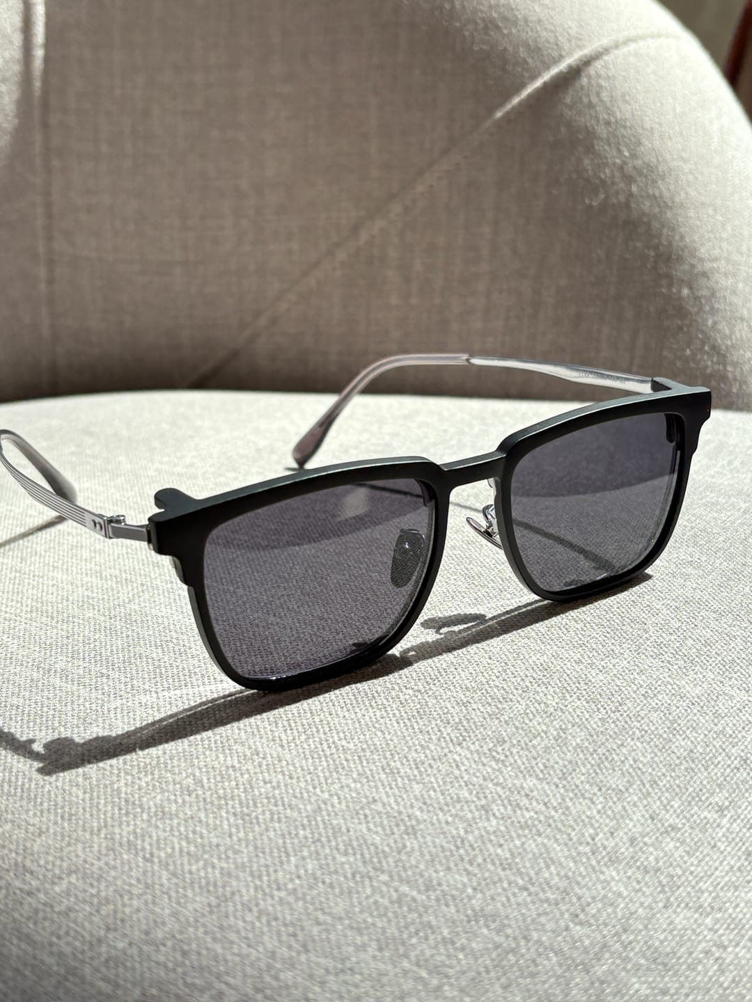 Customer photo review of George | Browline Flip-up Magnetic Clip-on Eyeglasses Sunglasses | ZanyLen Best Sellers