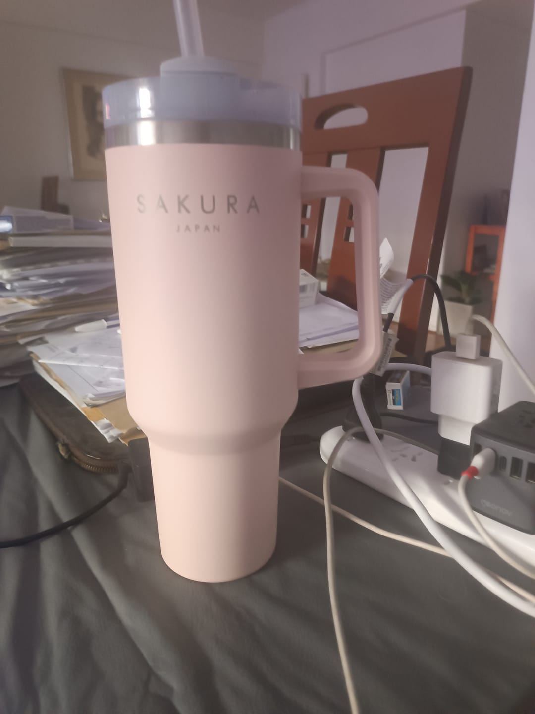 Customer photo review of Vaso Térmico Sakura Adventure 1.18 L Baby Pink