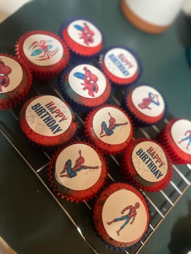 Customer photo review of Spiderman inspired - Edible Icing Images