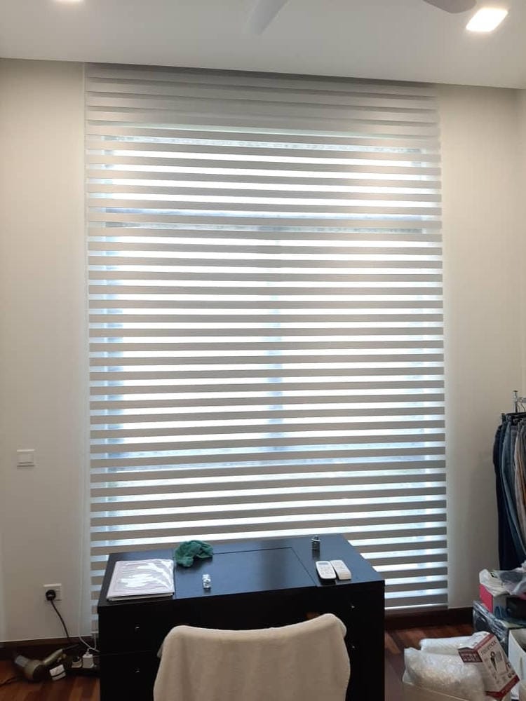 Customer photo review of Tisa Signature Light Filtering Zebra Blinds