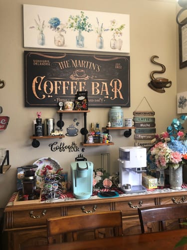 Customer photo review of Personalized Coffee Bar Sign V