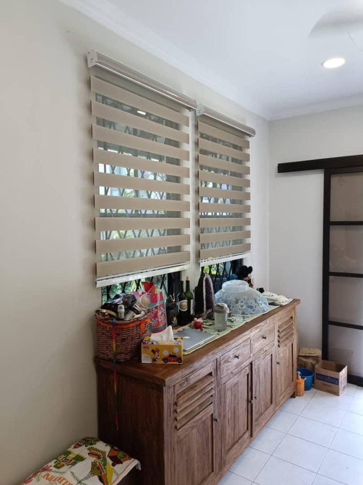 Customer photo review of Tisa Signature Light Filtering Zebra Blinds