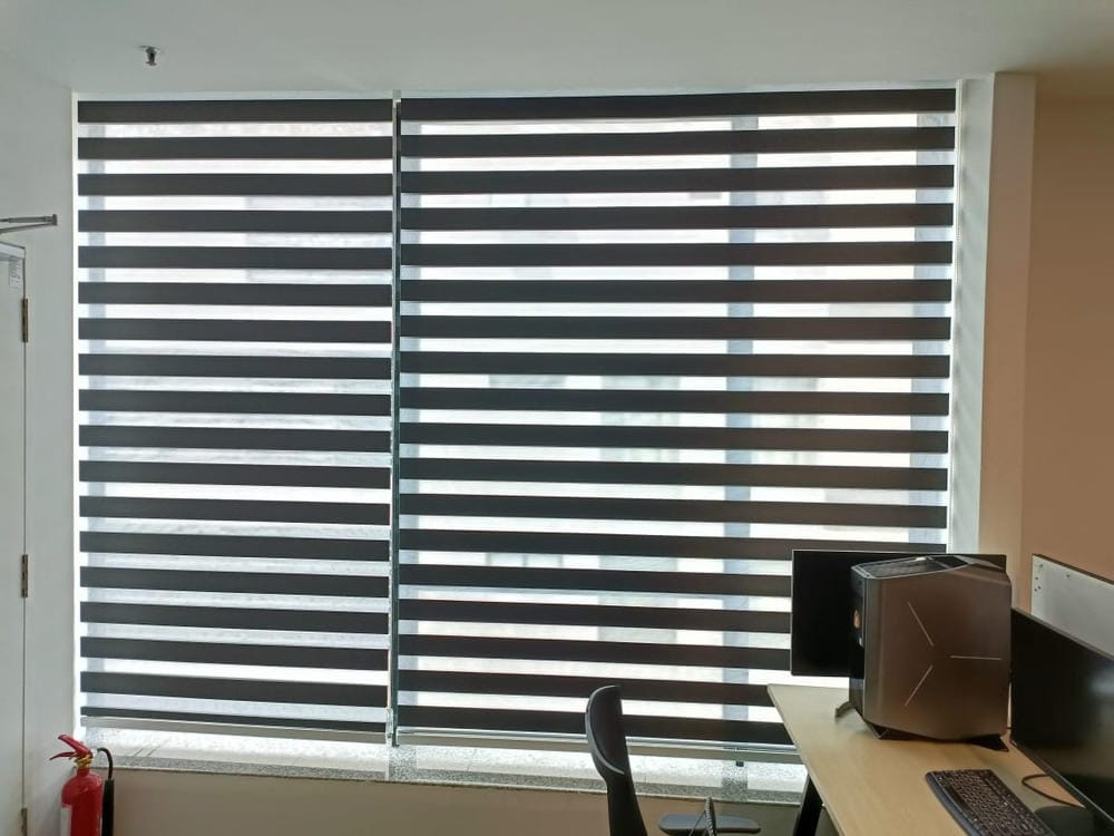 Customer photo review of Bali Classic Blackout Zebra Blinds