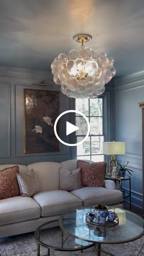 Customer video review of Brass Cluster Ribbed Glass Globe Bubble Chandelier