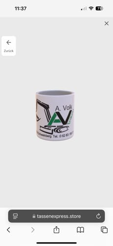 Customer photo review of TassenExpress - Becher Keramik Tasse mit Logo bedruckt 325ml Firmenlogo