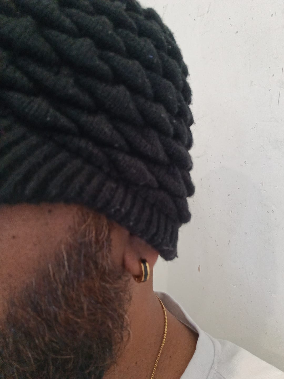 Customer photo review of Leigh Black Hoop Earrings