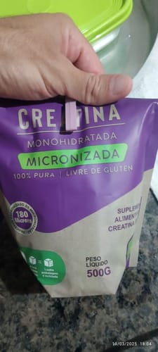 Customer photo review of Creatina 100% Pura (500g). Monohidratada e Micronizada 180 mícrons. Livre de Metais Pesados