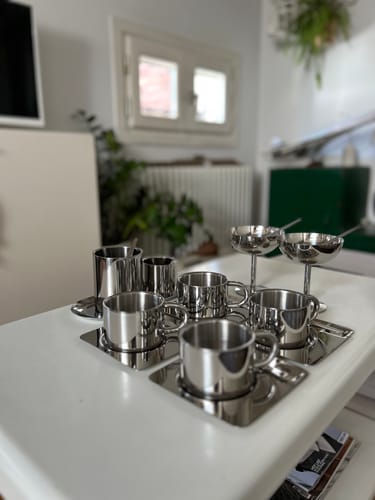 Customer photo review of Venice Mirror Cup with a Saucer & Spoon