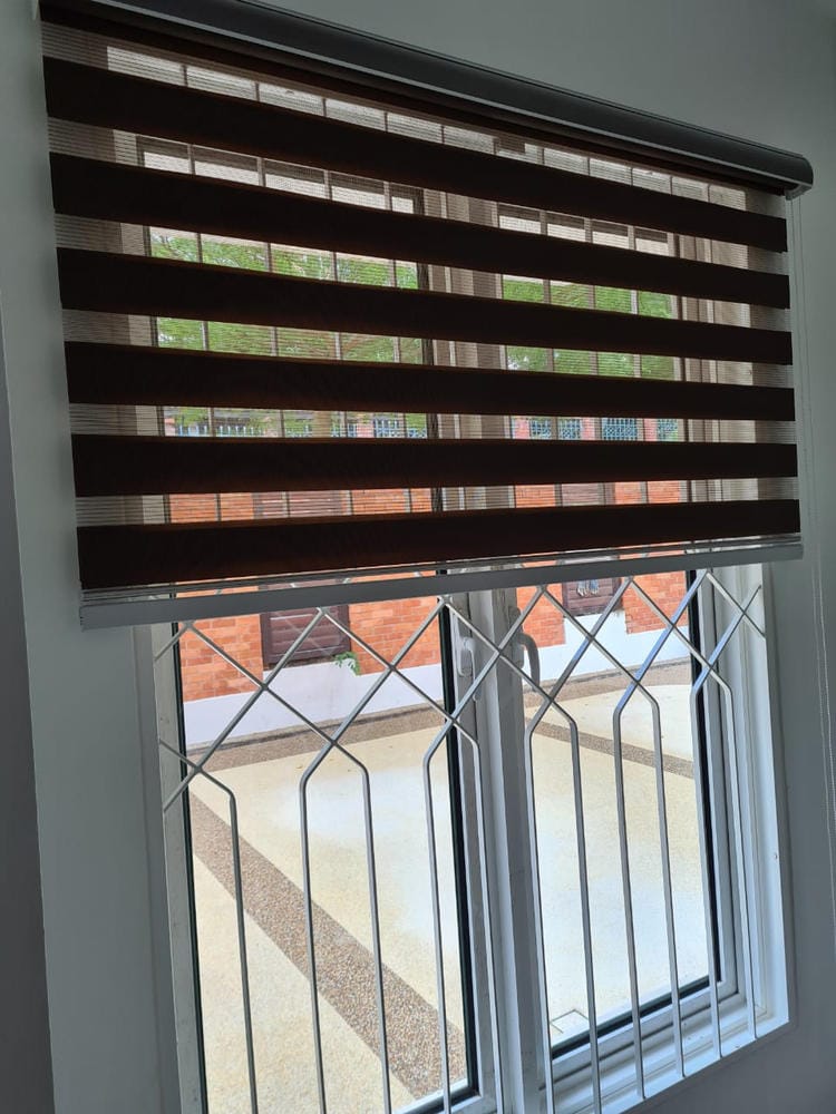 Customer photo review of Tisa Signature Light Filtering Zebra Blinds