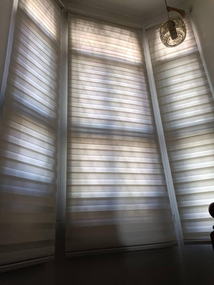 Customer photo review of Tisa Signature Light Filtering Zebra Blinds