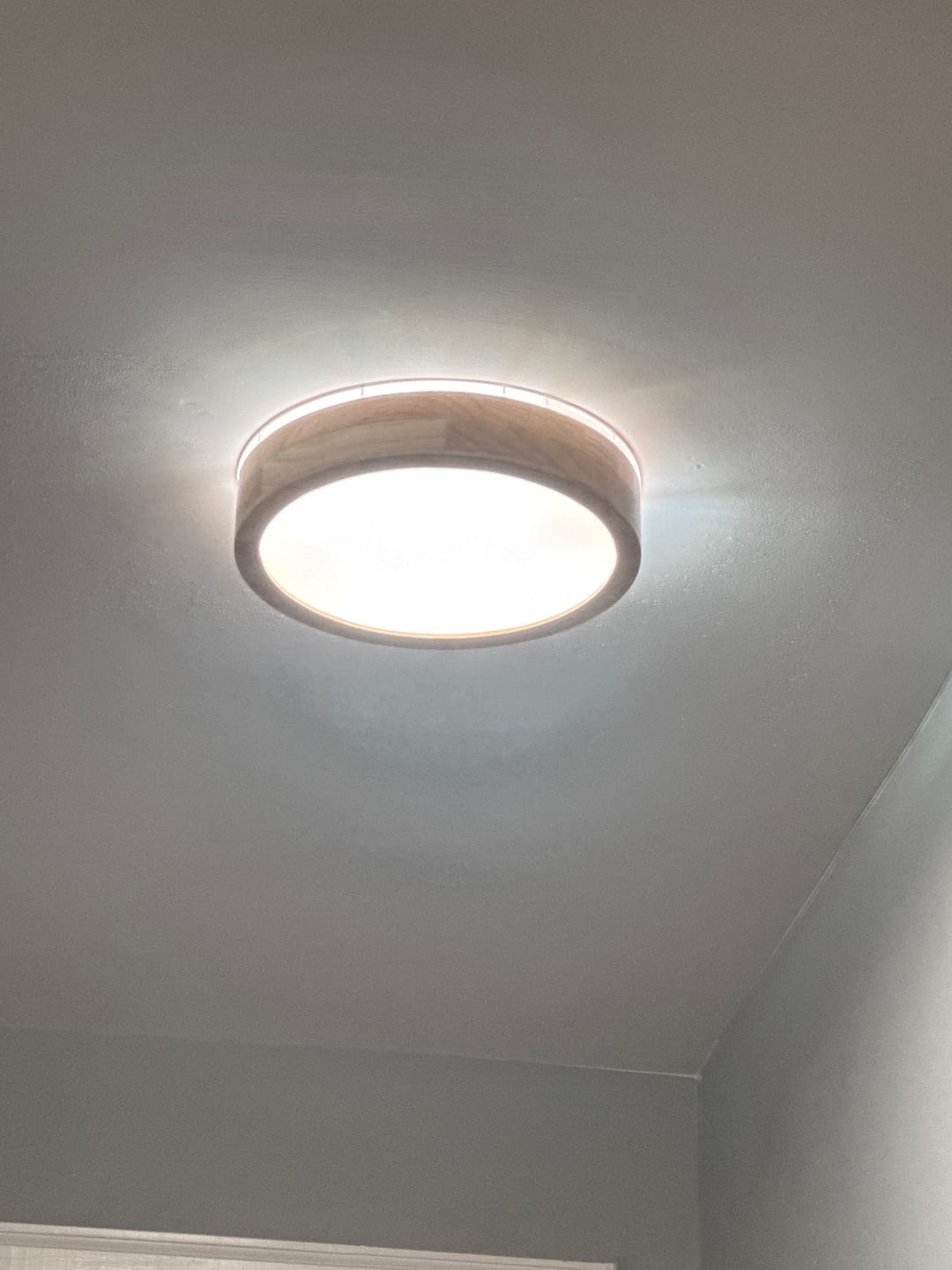 Customer photo review of Round LED Wood Flush Mount Light