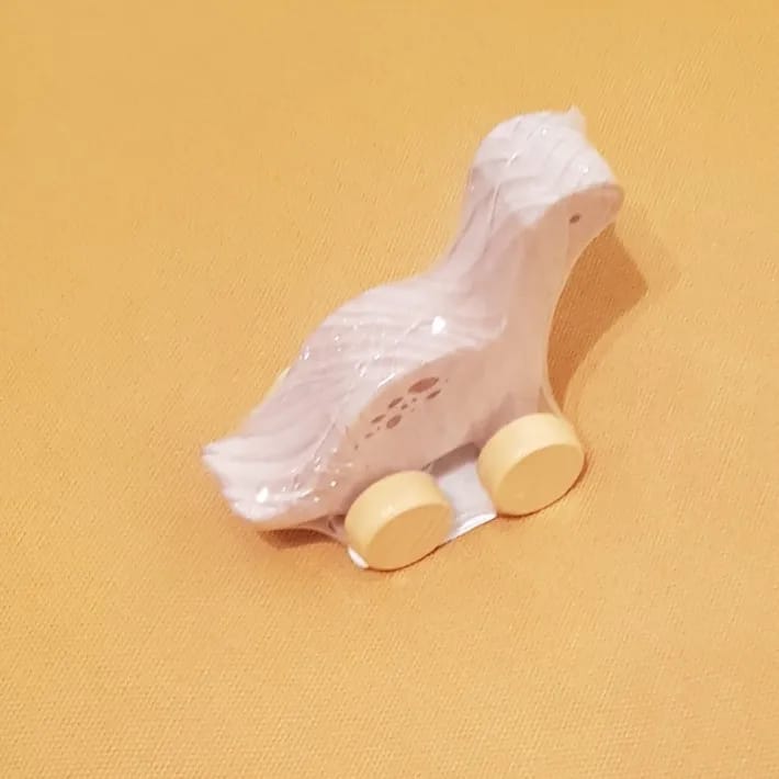 Customer photo review of Beech Wooden Dinosaur On Wheels