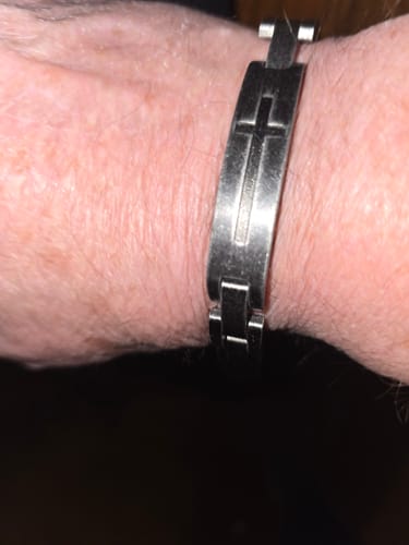 Customer photo review of Lord's Prayer Bracelet (Size M-L or L-XL): Helps Pair Veterans With A Service Dog Or Shelter Dog