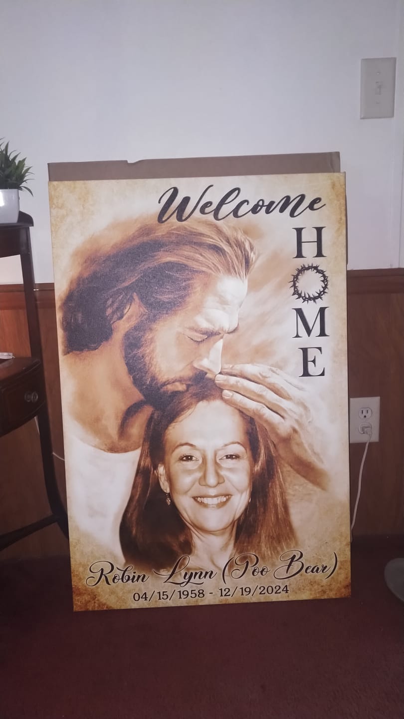 Customer photo review of Custom Canvas Prints, God Sympathy Gifts, Jesus Memorial Gift, Remembrance Gifts, Bereavement Gift, Welcome Home Jesus Canvas