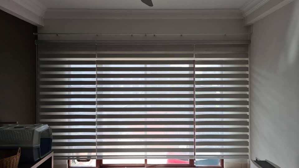 Customer photo review of Tisa Signature Light Filtering Zebra Blinds