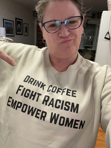 Customer photo review of Drink Coffee Empower Women Unisex Sweatshirt