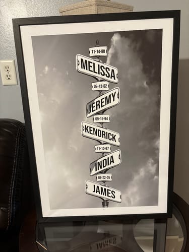 Customer photo review of DATE OF BIRTH OF CHILDREN by Cstm Canvas