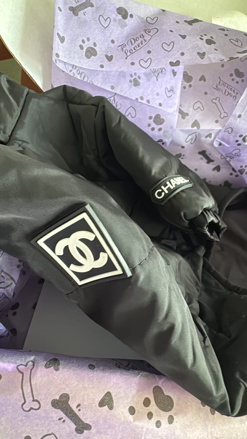 Customer photo review of The Aviator Puffer Dog Jacket