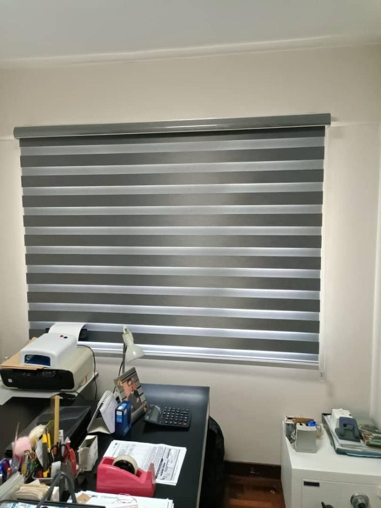 Customer photo review of Tisa Signature Light Filtering Zebra Blinds