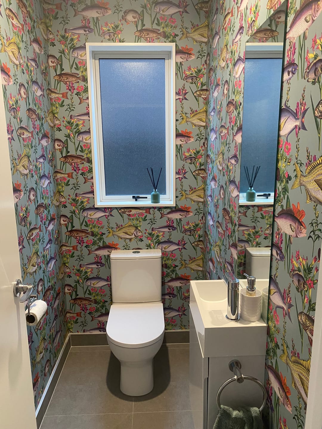 Customer photo review of Lagoon Fish Wallpaper - Teal