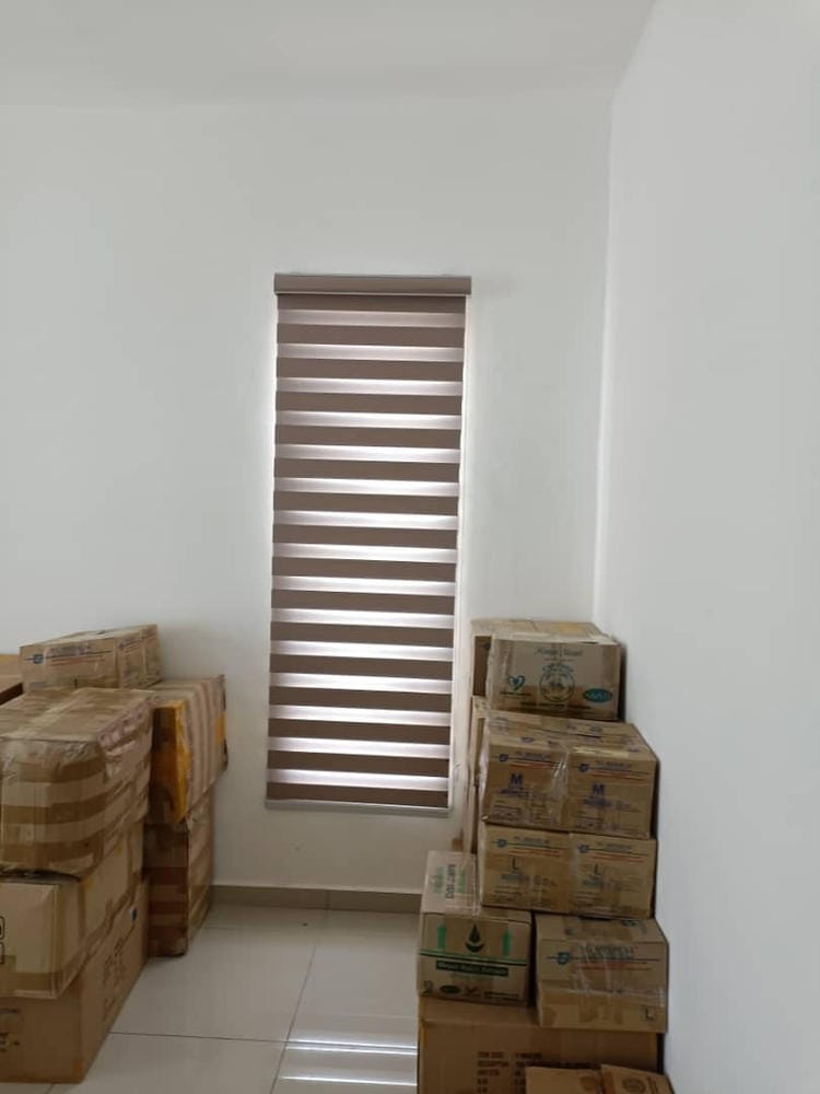 Customer photo review of Tisa Signature Light Filtering Zebra Blinds