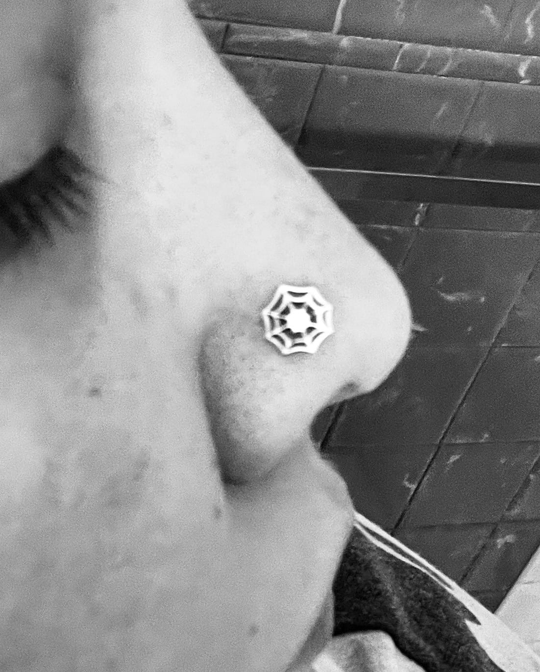 Customer photo review of Spiderweb Nose Stud + Earring