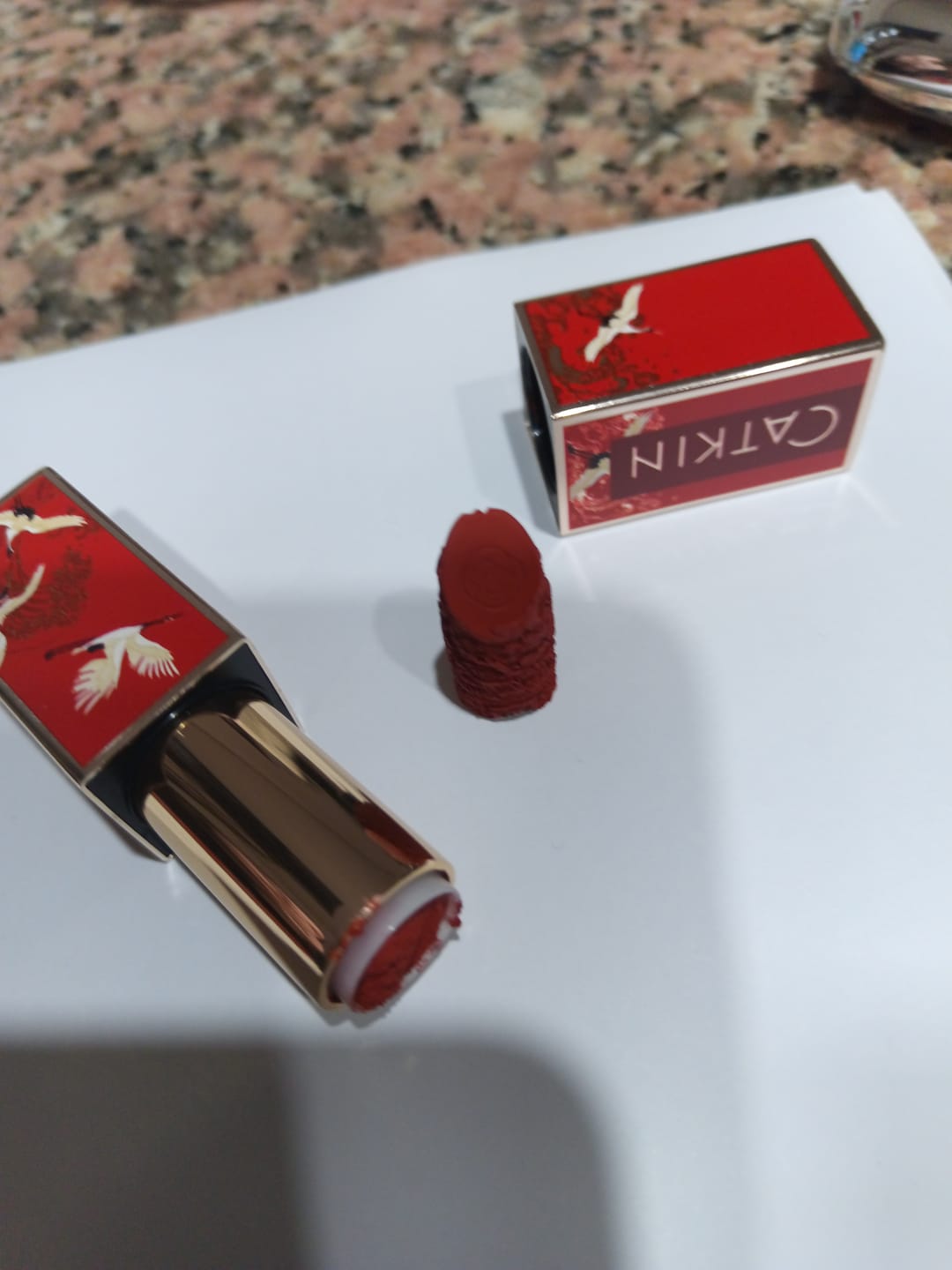 Customer photo review of CATKIN Rouge Carving Lipstick