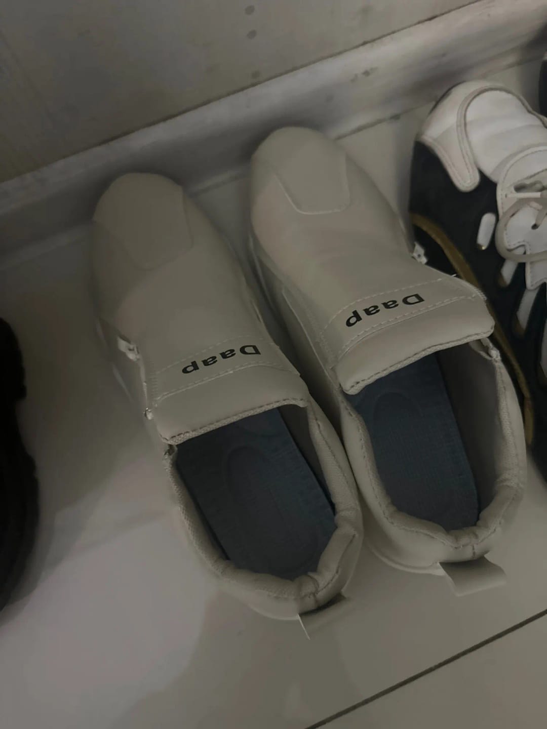 Customer photo review of PU High-Top Slip-On Shoes Round Toe — White | KIMLUD