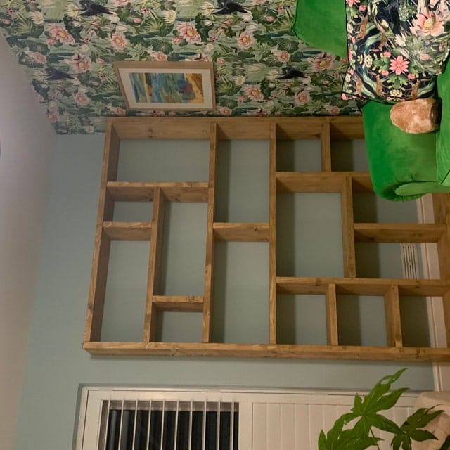 Customer photo review of Reclaimed Wood Bookcase | Rustic Scaffold Shelving Unit | Custom Handmade Timber Bookshelf | Industrial Style Storage Solution -og