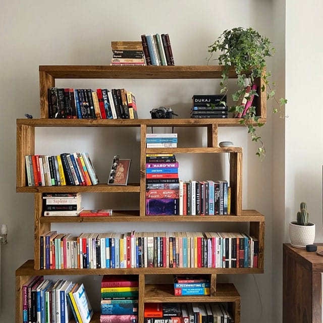 Customer photo review of Reclaimed Wood Bookcase - Rustic Shelving Unit | Scaffold Timber Furniture | Storage-  Boxes
