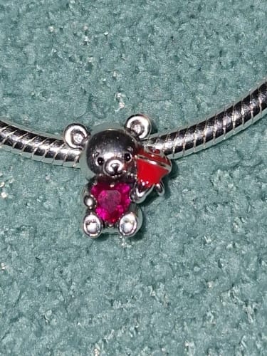 C. E. review of 925 Sterling Silver Teddy Bear with Heart Charm image 1 out of 1