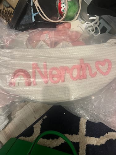 Customer photo review of Baby Knits™ Personalized Knitted Basket