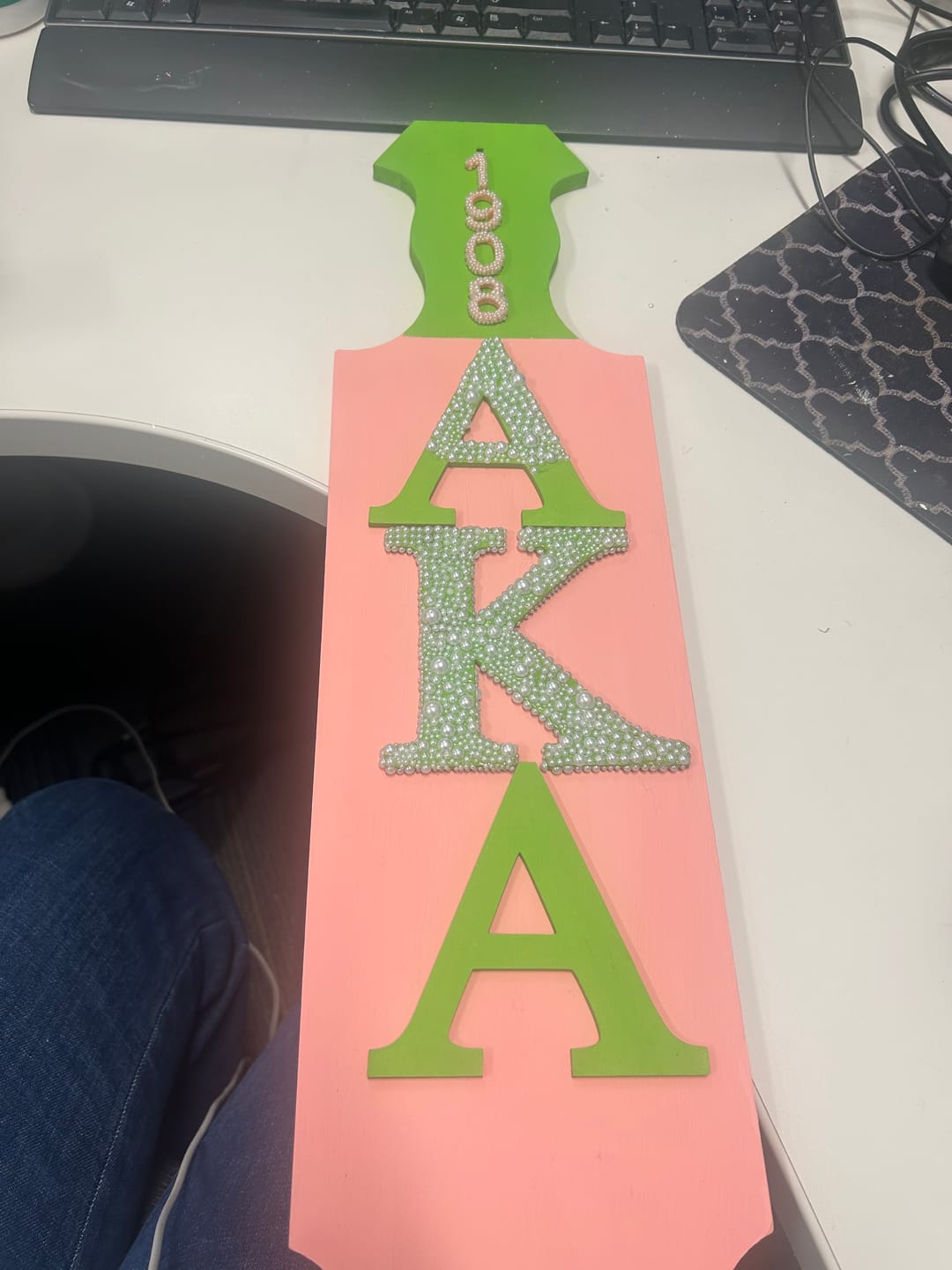 Customer photo review of Unfinished Wood Bold Kappa Shape - Craft - up to 36" DIY