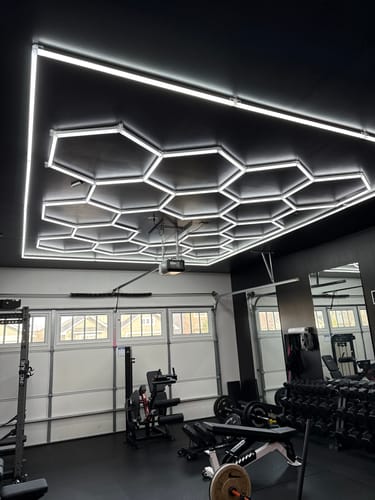 Customer photo review of Hexagon Garage Lights LED Lighting